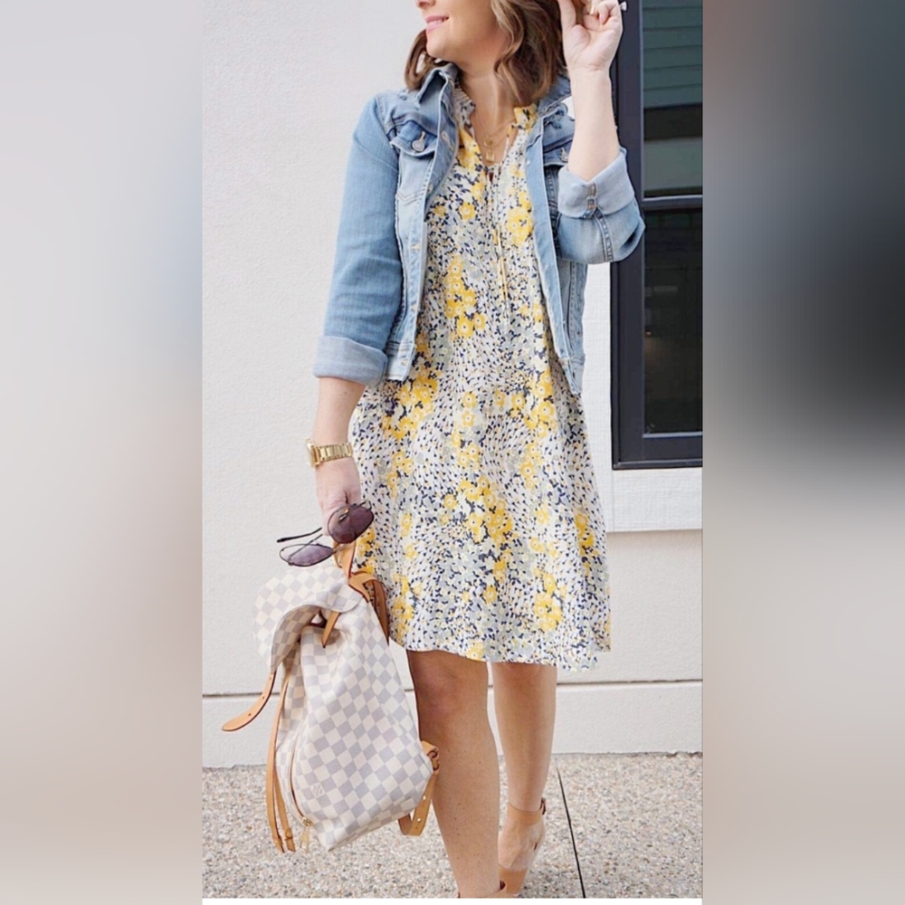 Loft Sundress / Loft Floral Print Dress /  Loft  Floral Swing Dress